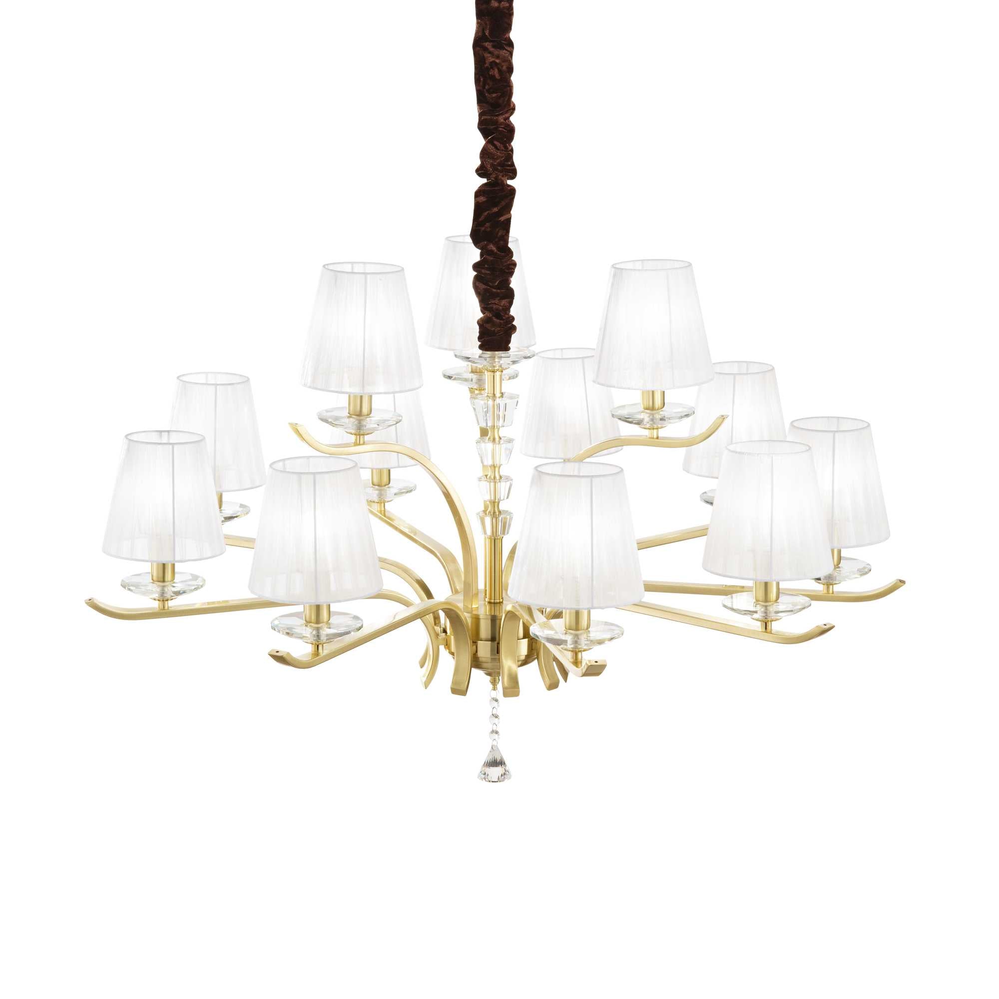 PEGASO Pendant Light with 12 Bulbs Brass