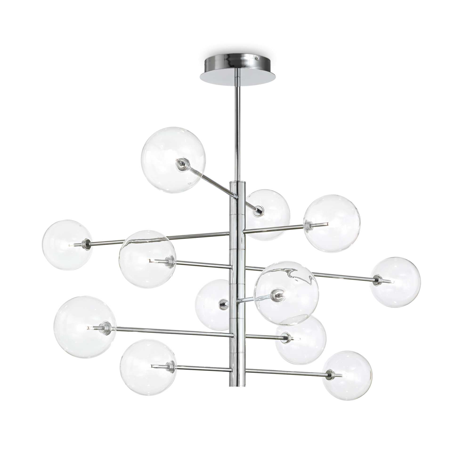 EQUINOXE Pendant Light with 12 Bulbs Chrome