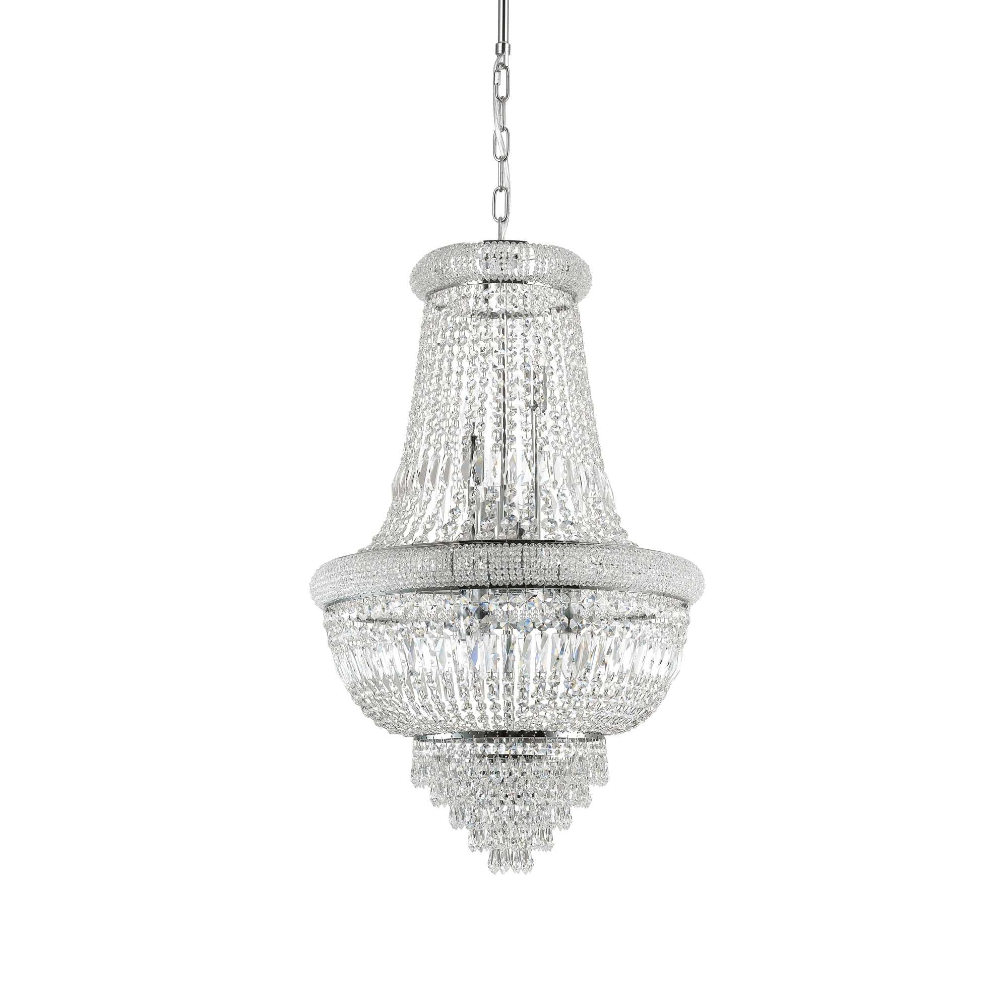 DUBAI Pendant Light with 10 Bulbs Chrome