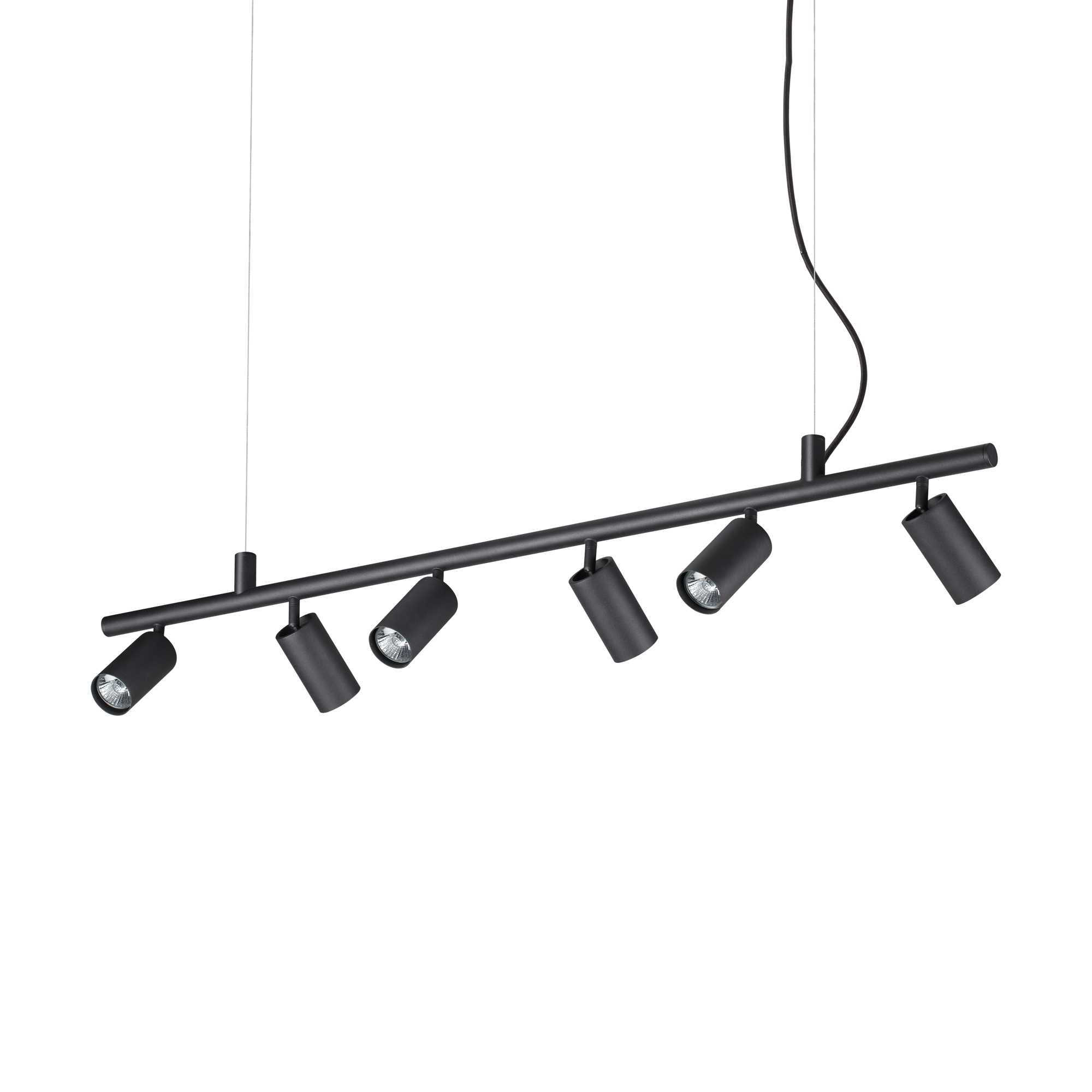 DYNAMITE Pendant Light with 6 Bulbs Black