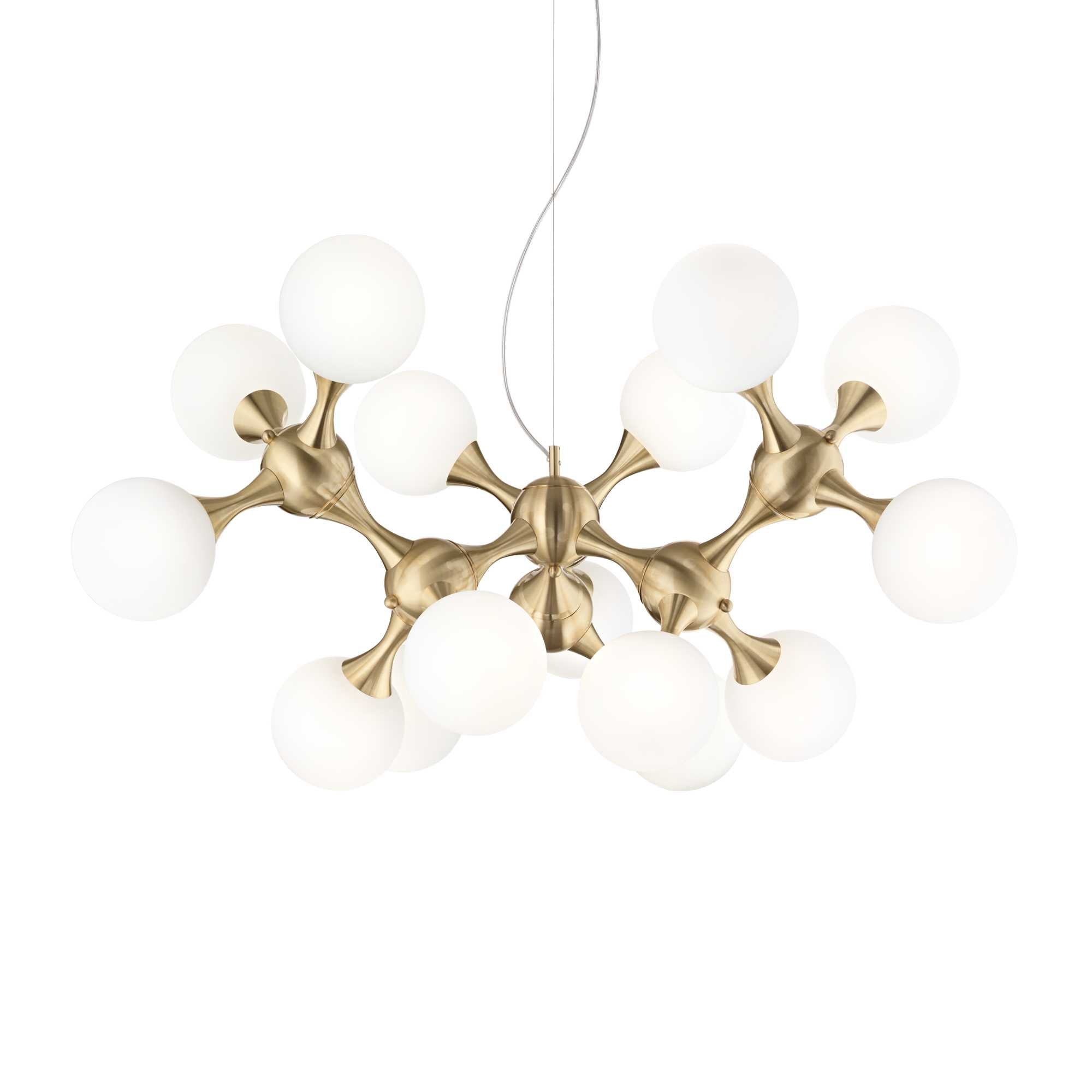 NODI Pendant Light with 15 Bulbs Brass