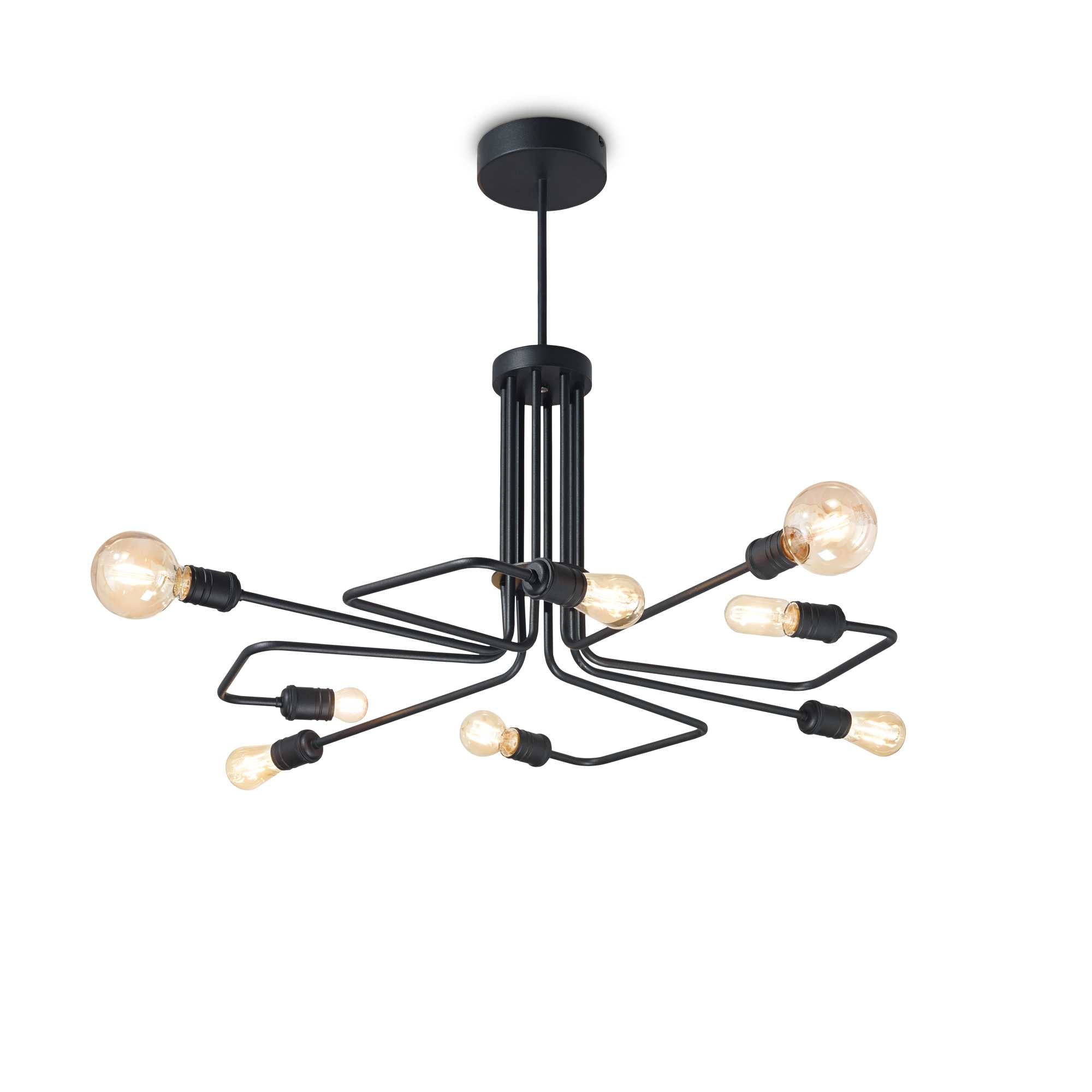 TRIUMPH Pendant Light with 8 Bulbs Black