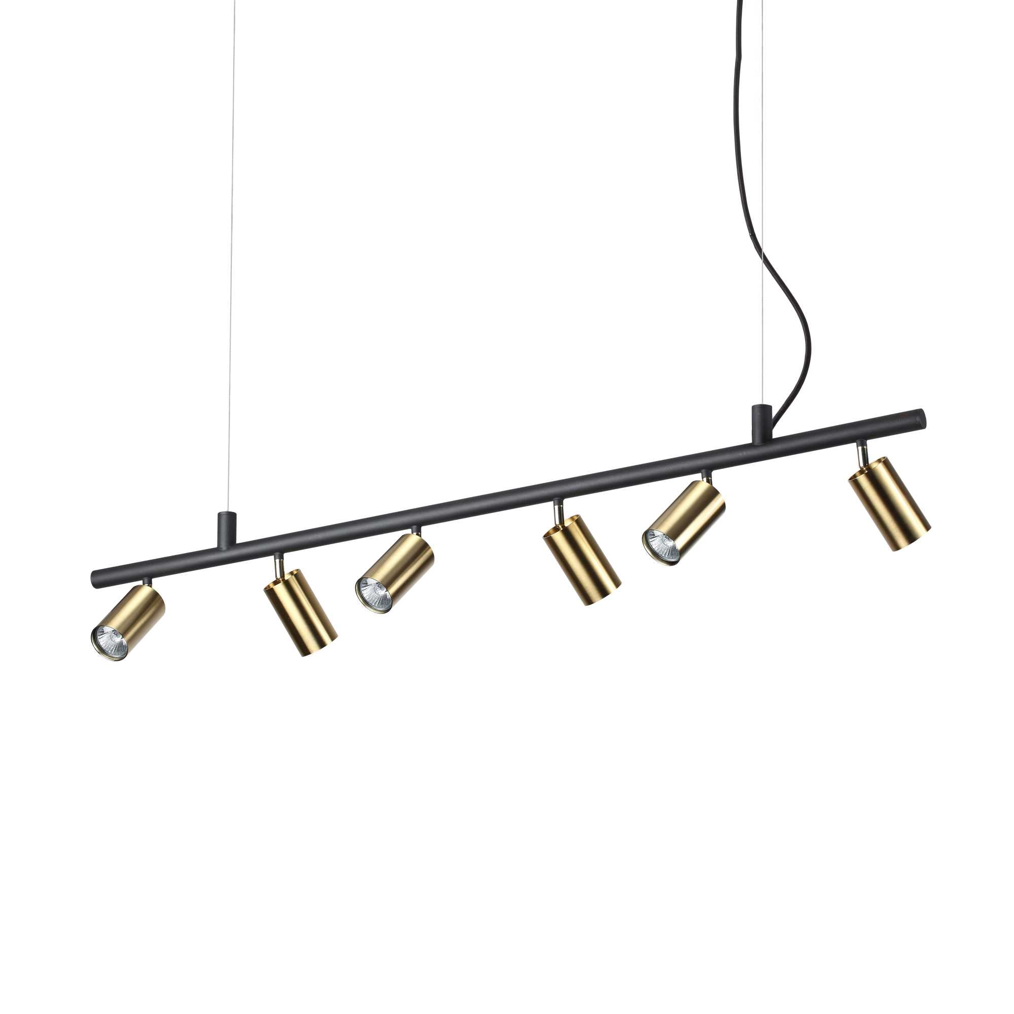 DYNAMITE Pendant Light with 6 Bulbs Brass