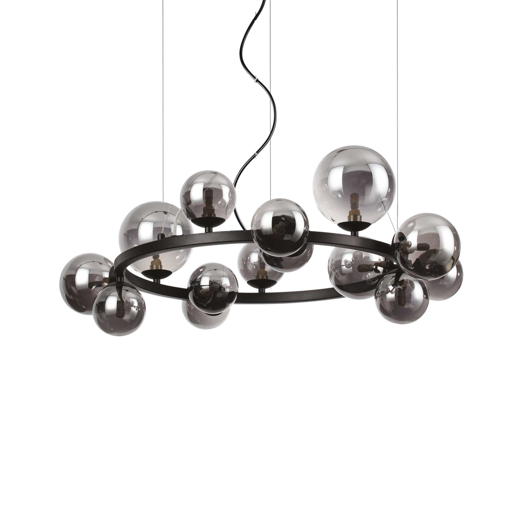 PERLAGE Pendant Light with 14 Bulbs Smoked