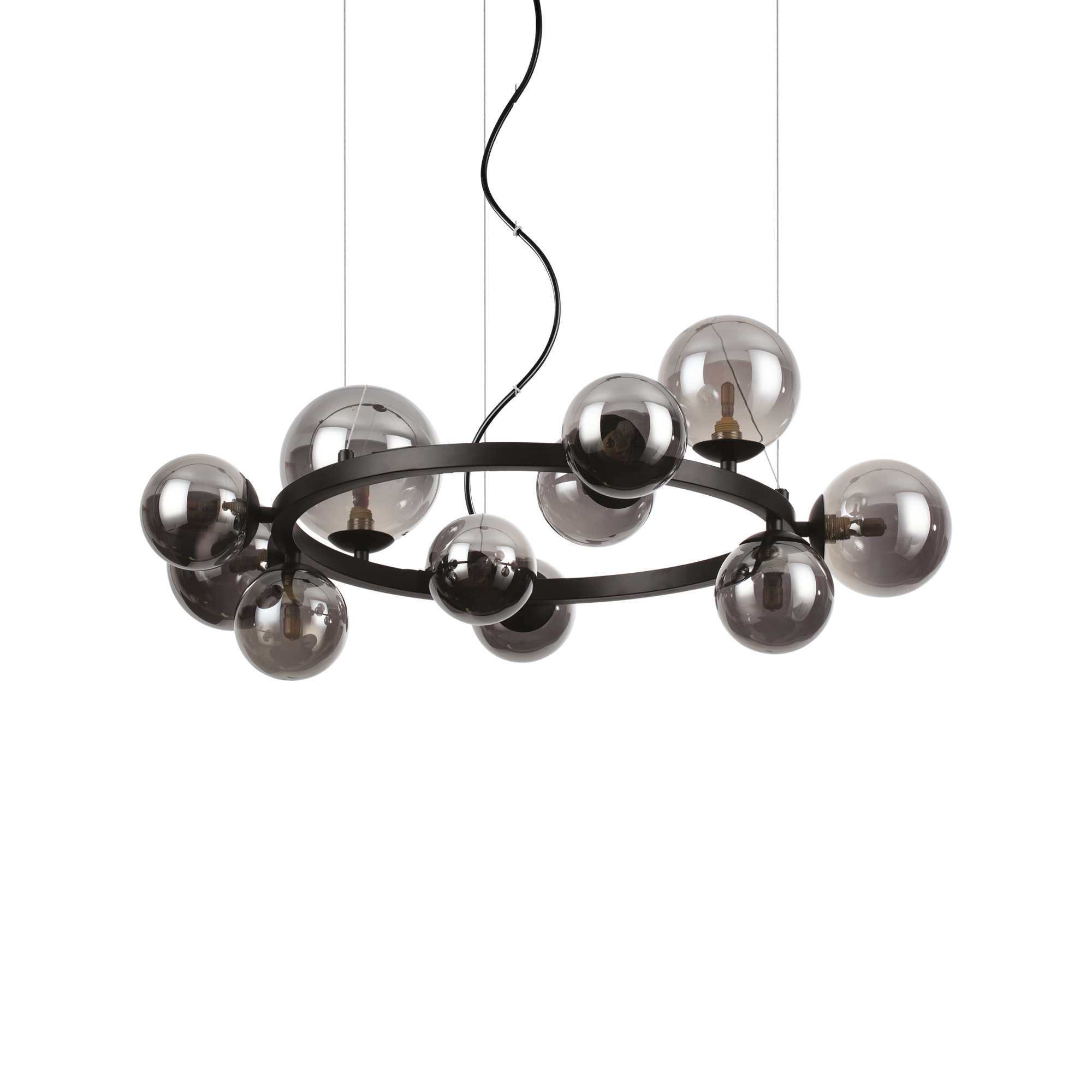 PERLAGE Pendant Light with 11 Bulbs Smoked