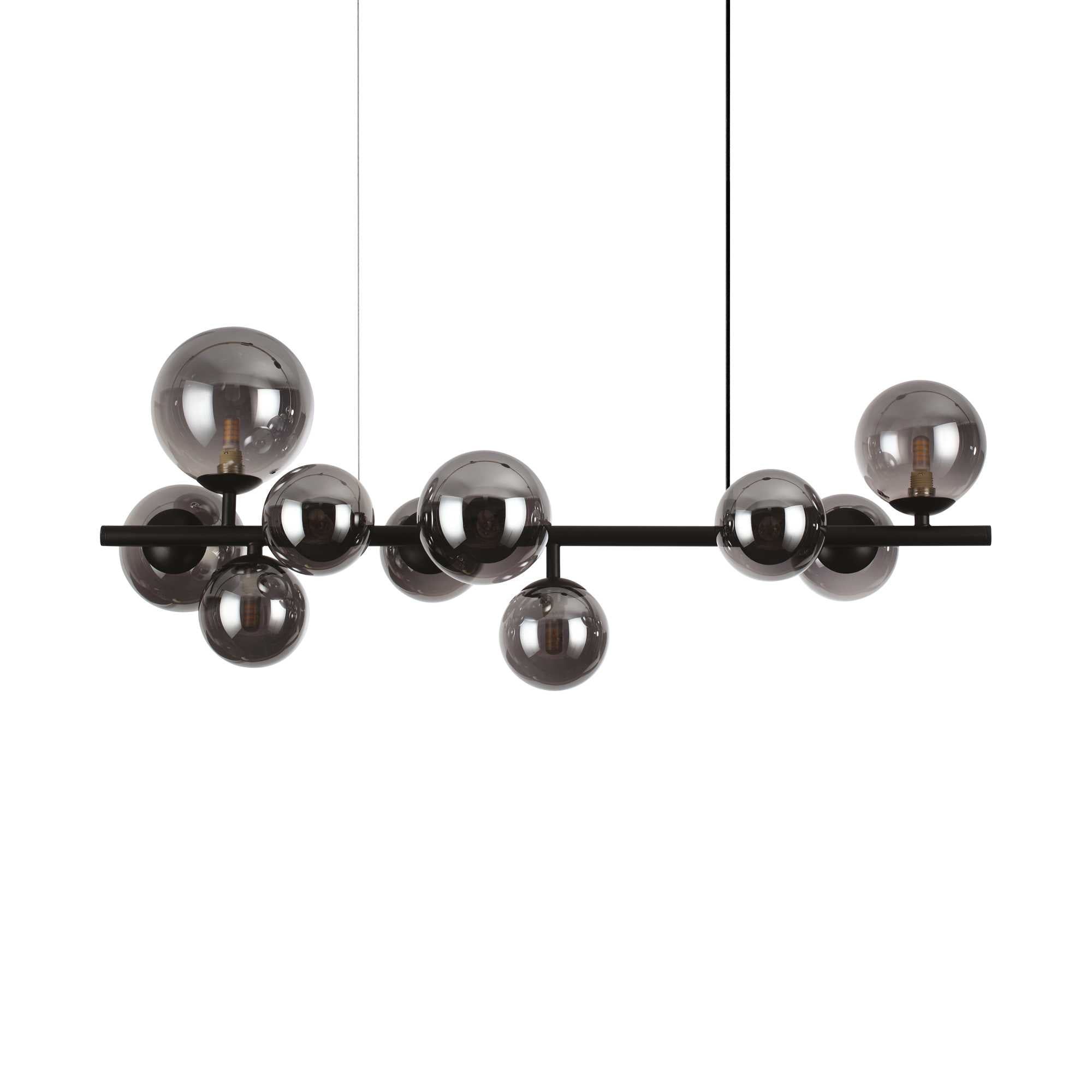 PERLAGE Pendant Light with 10 Bulbs Smoked