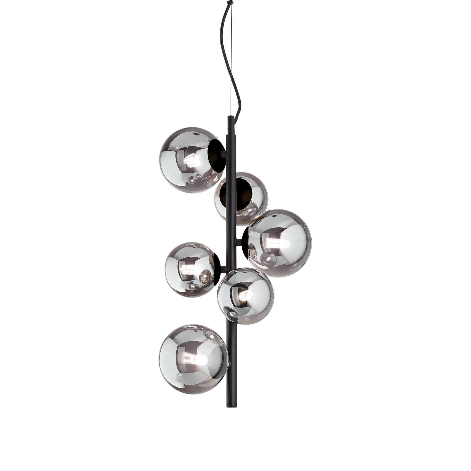 PERLAGE Pendant Light with 6 Bulbs Smoked