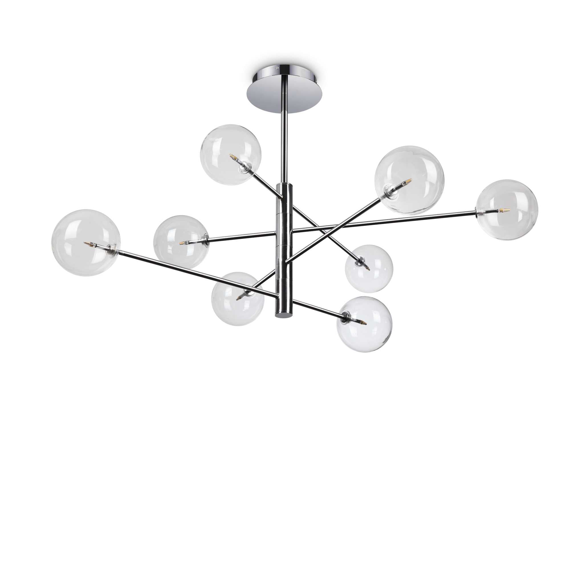 EQUINOXE Pendant Light with 8 Bulbs Chrome