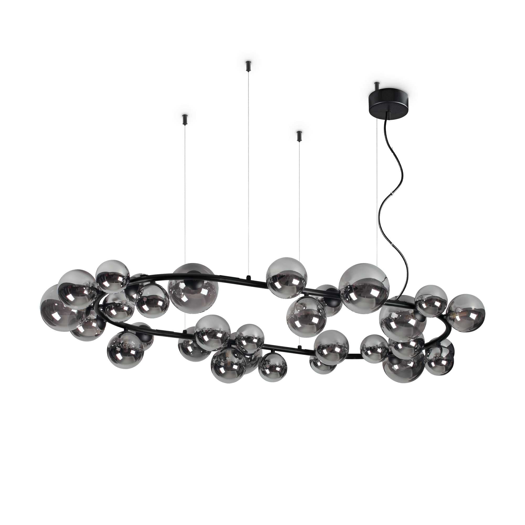 PERLAGE Pendant Light with 30 Bulbs Smoked