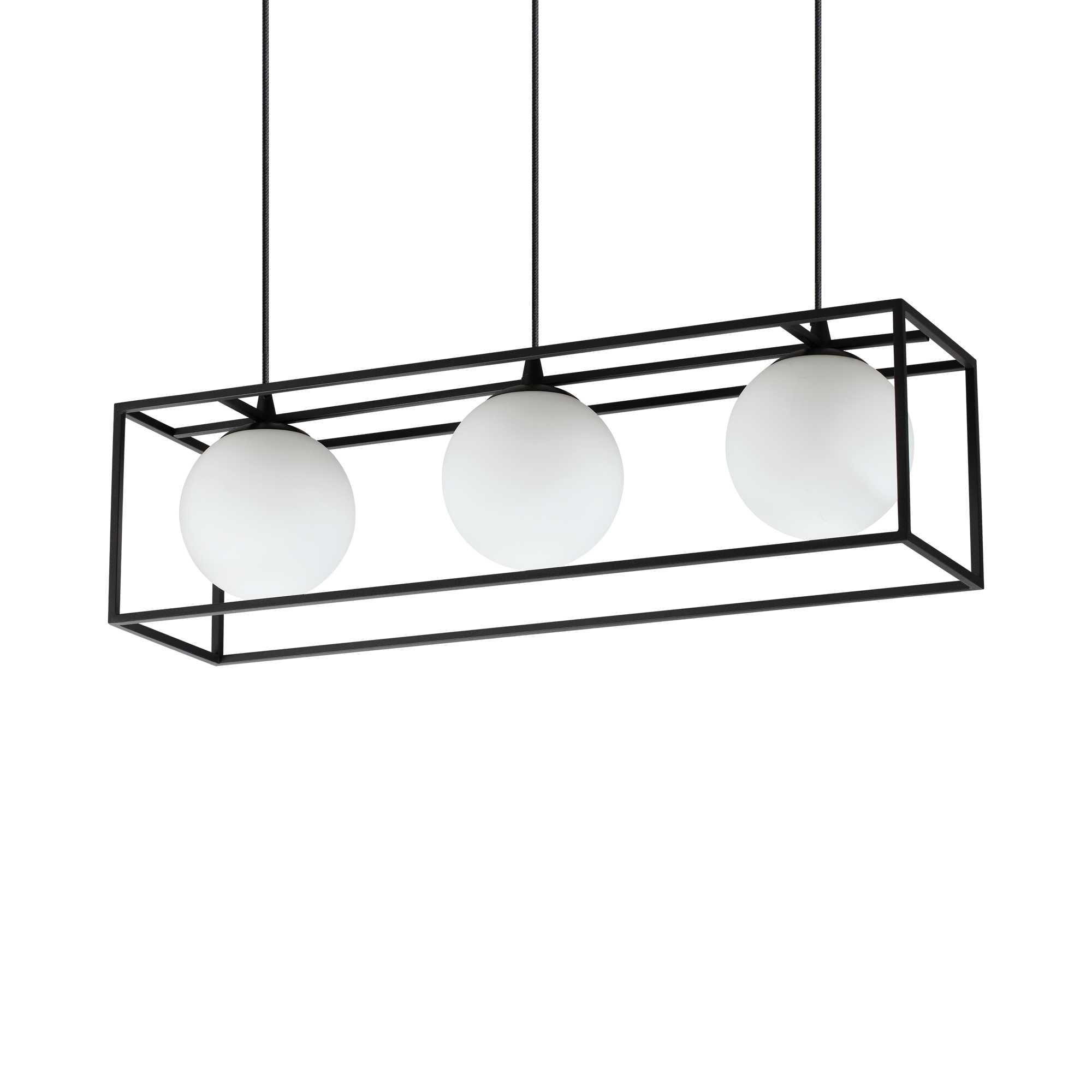 LINGOTTO Pendant Light with 3 Bulbs Black