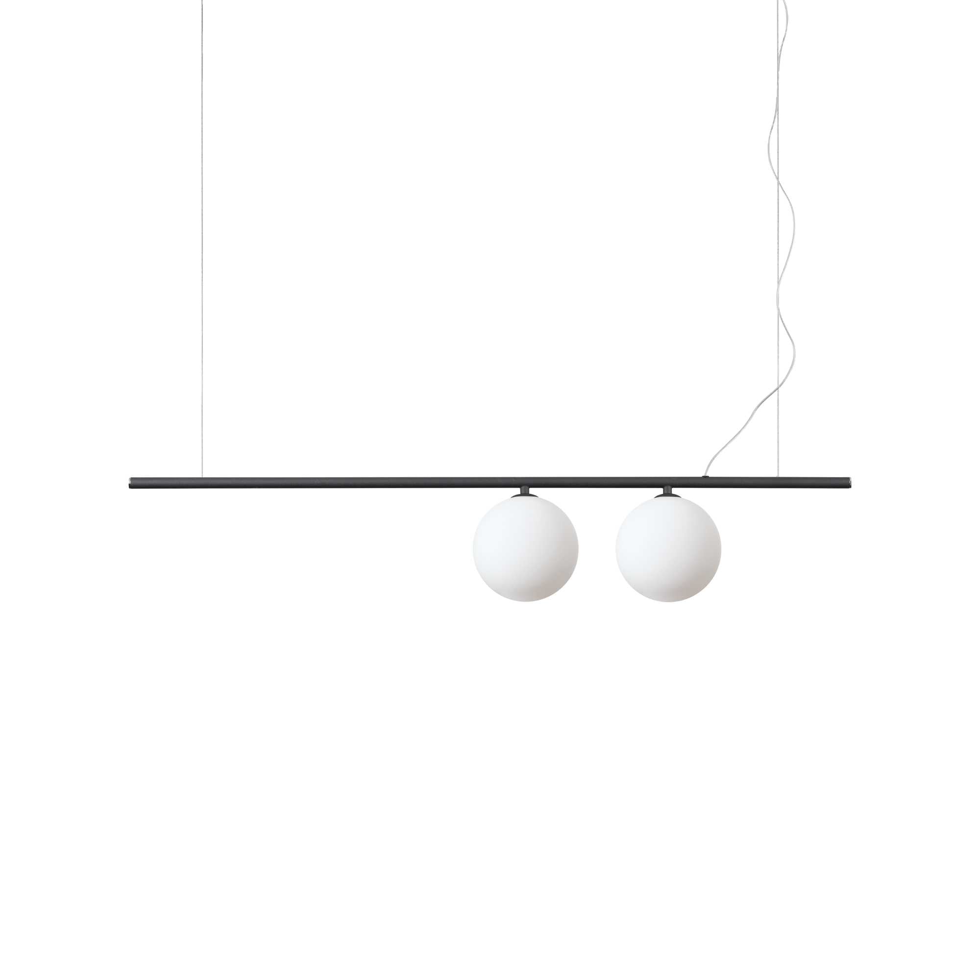 PERLINE Pendant Light with 2 Bulbs Black