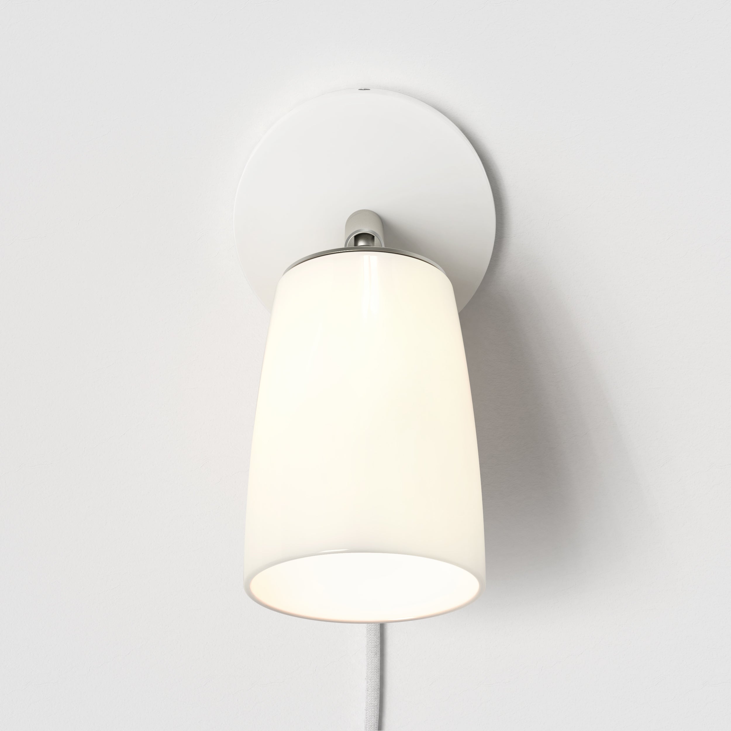 Carlton Wall Plug-In Wall Light, Matt White