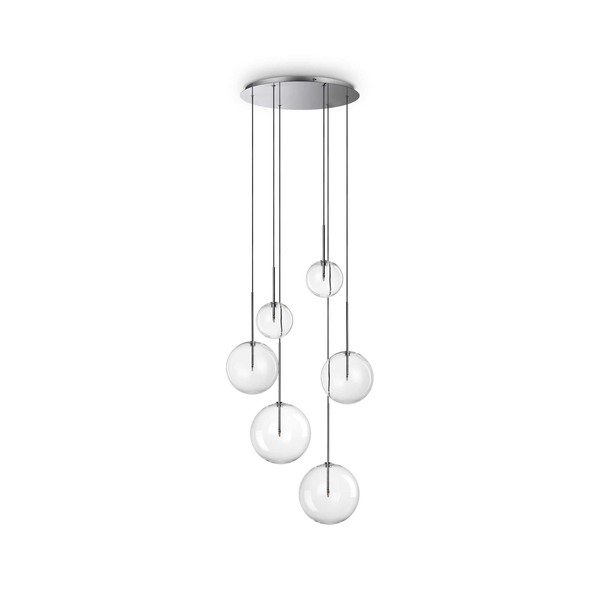 EQUINOXE Pendant Light with 6 Bulbs Chrome