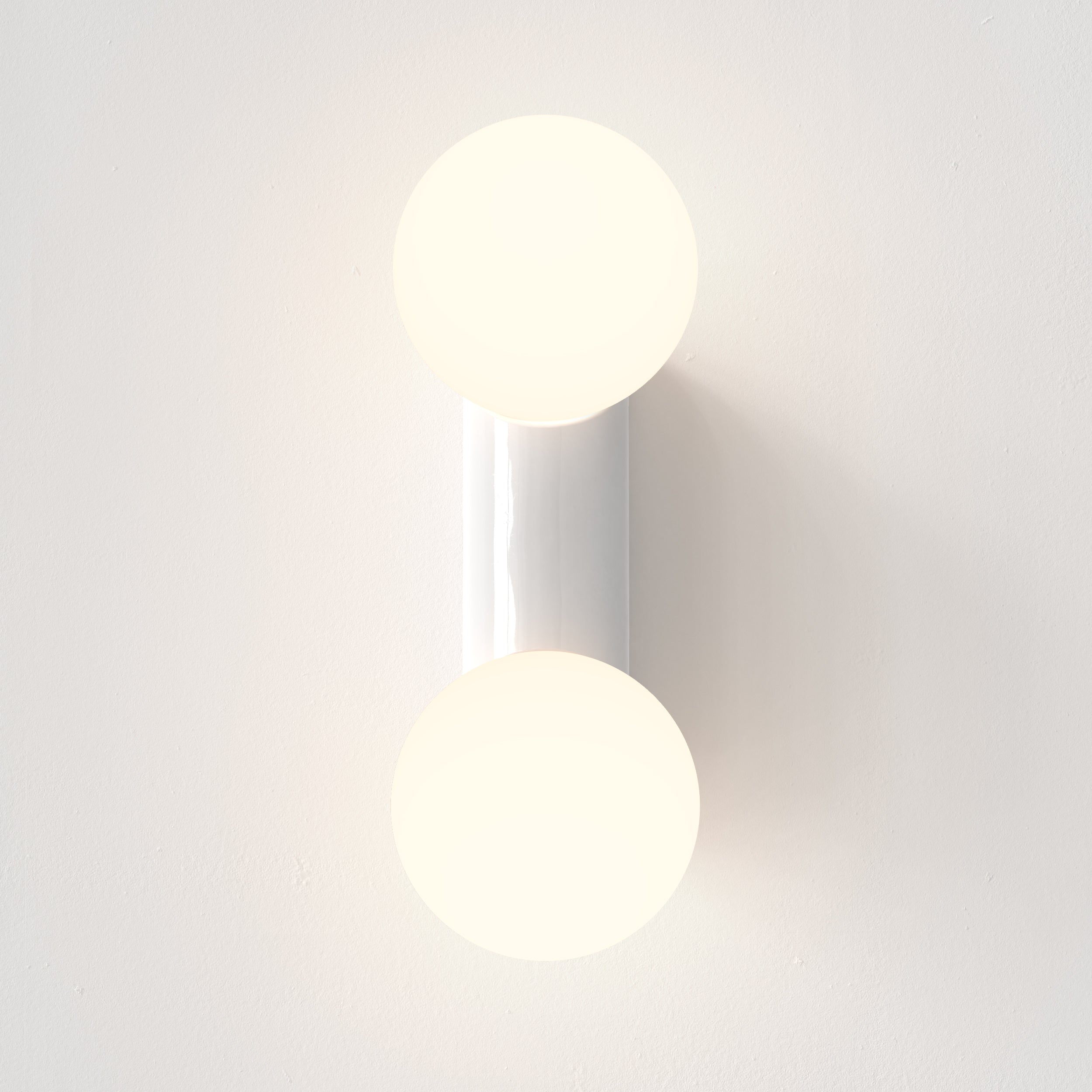 Lyra Wall Twin Light, Gloss Glaze White