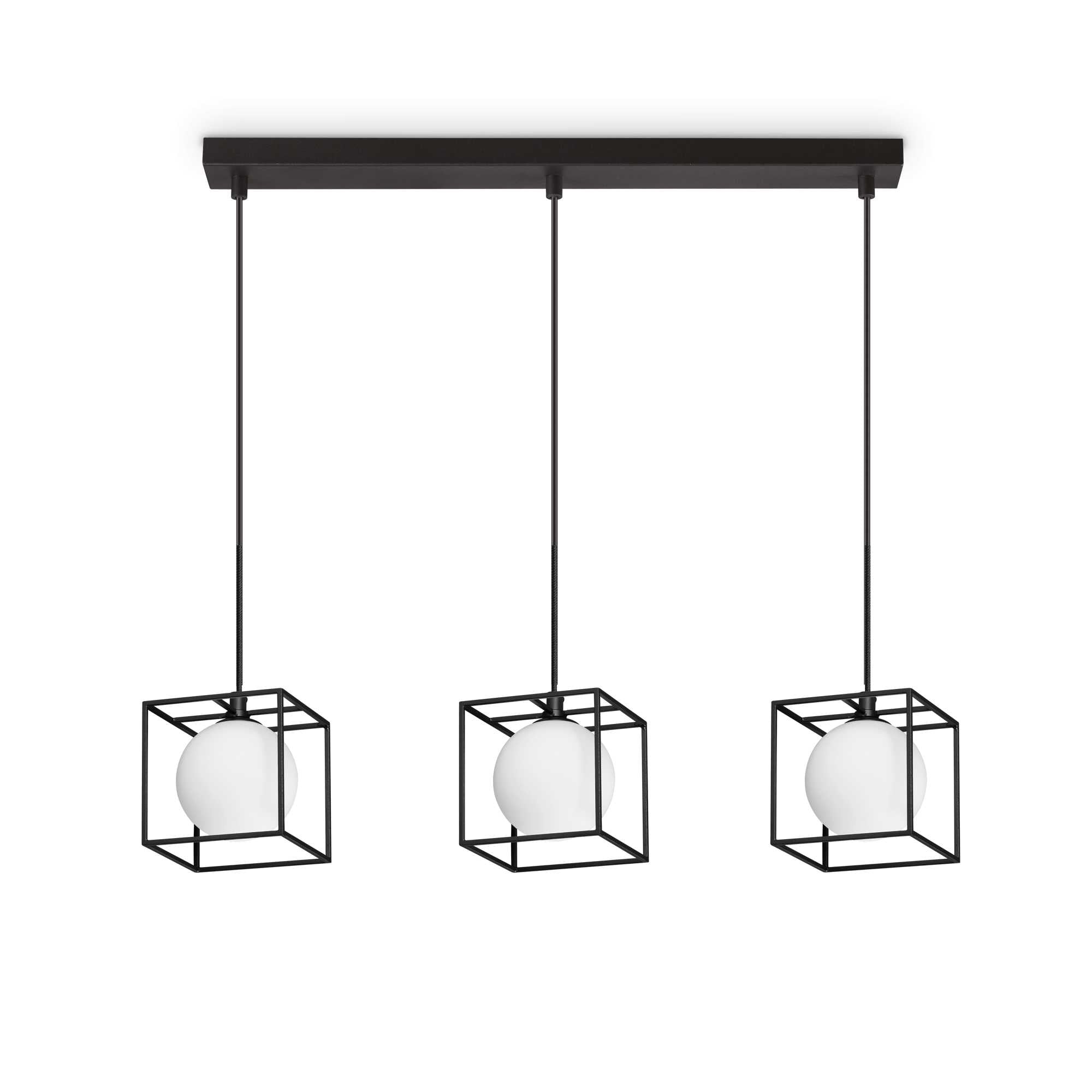 LINGOTTO Pendant Light with 3 Bulbs SINGLE Black