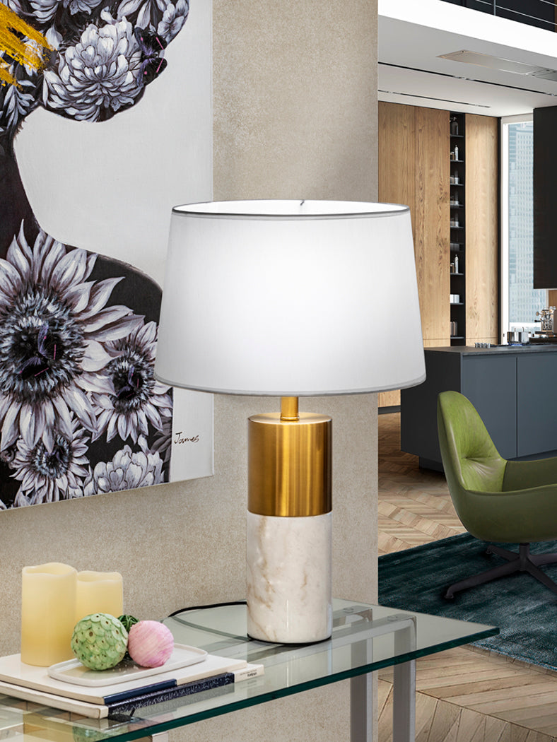 Lucian Table Lamp 1L White Marble