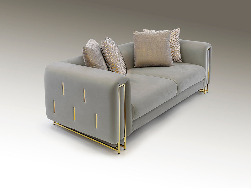 Viena 2Seater Sofa Light Greygold