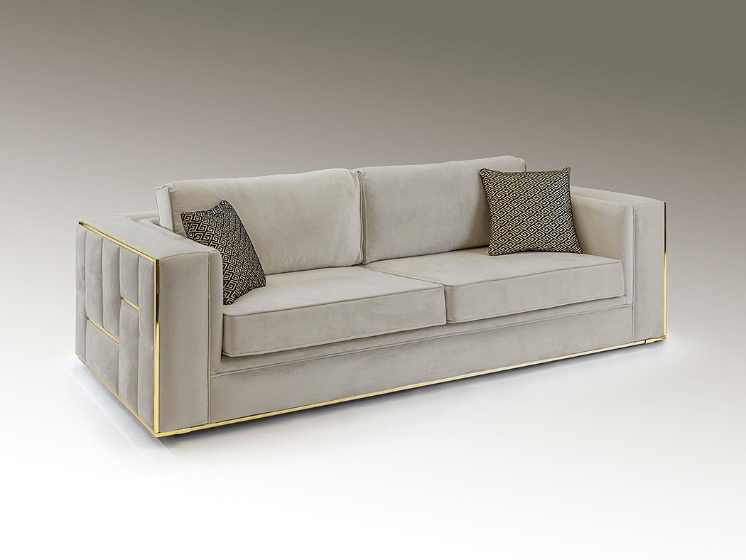 Berlin 3Seater Sofa Light Greygold