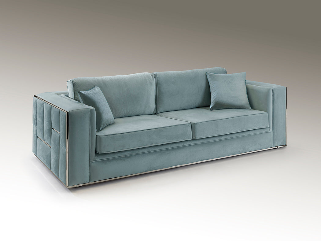 Berlin 3Seater Sofa Light Bluechrome