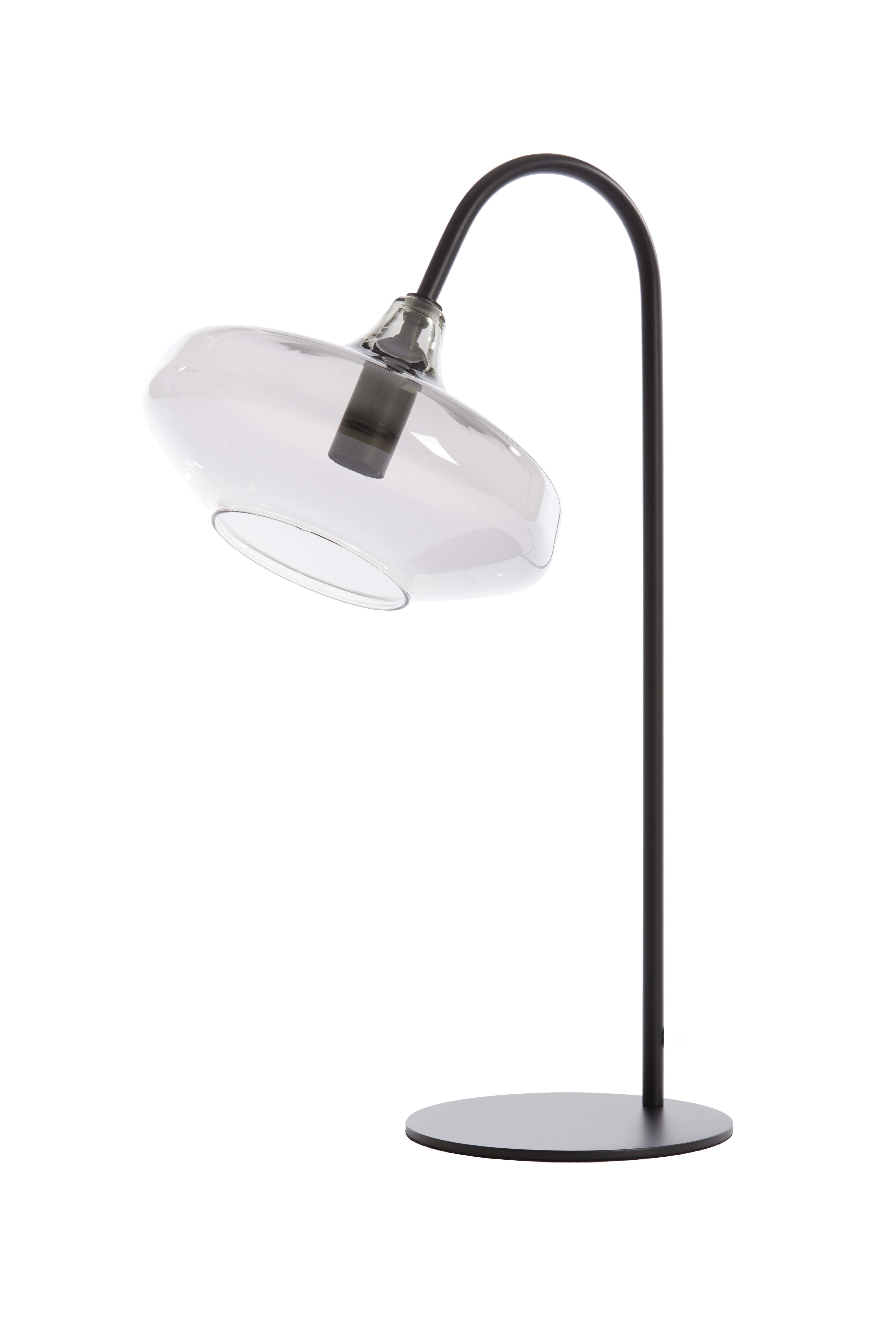 Table Lamp E14 31x22x50 cm Solna Matt Black+Smoked Glass