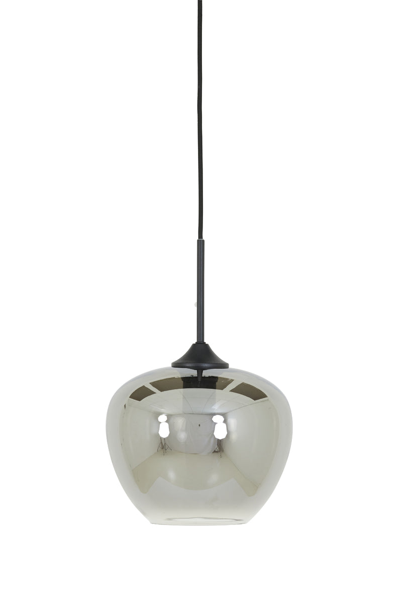 Hanging Lamp Ø23x18 cm Mayson Smoked Glass+Matt Black