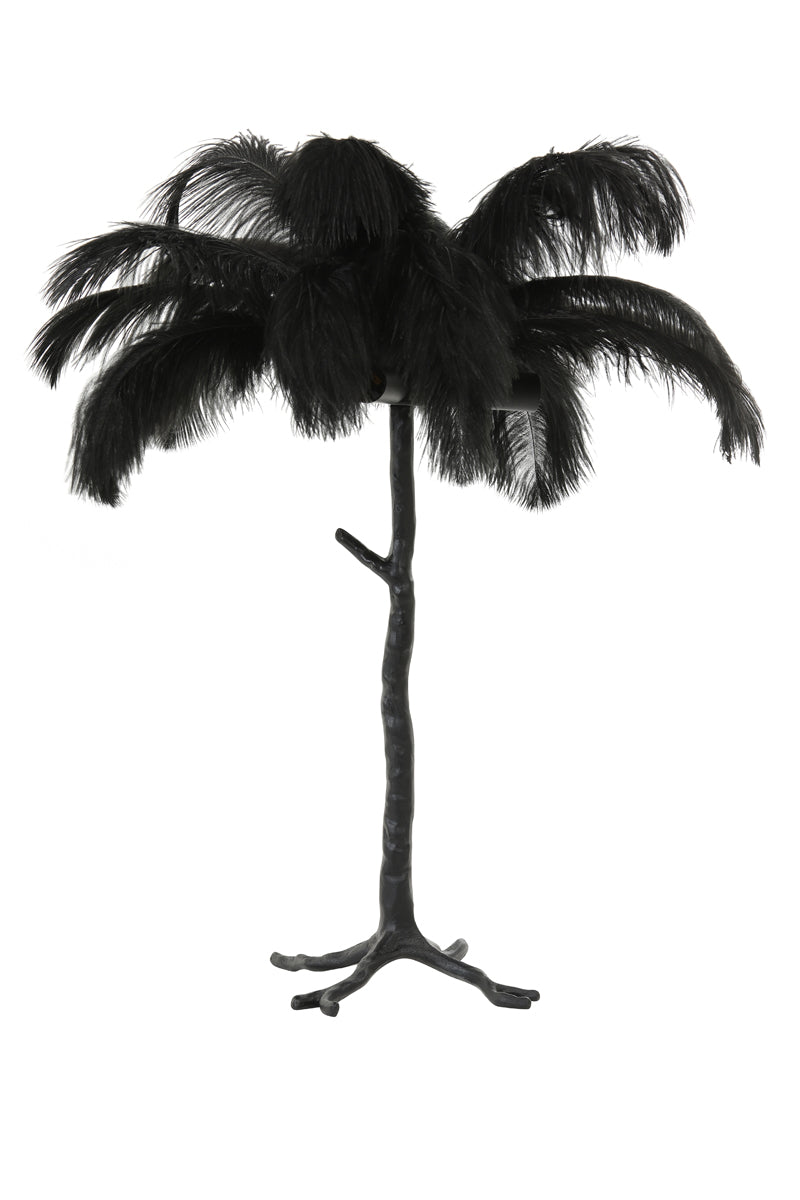 Table Lamp E14 Ø65x68 cm Feather Black+Black