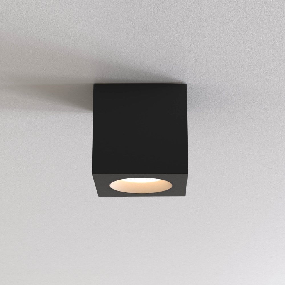 Kos Square II Textured Black Surface Downlight, IP65