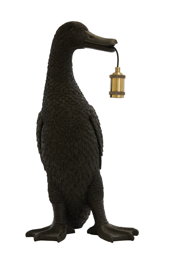 Table Lamp 32x31x65 cm Duck Black