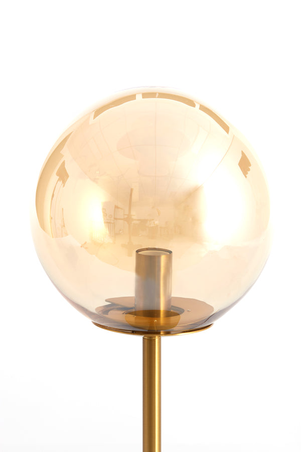 Table Lamp Ø20x43 cm Medina Glass Amber+Gold