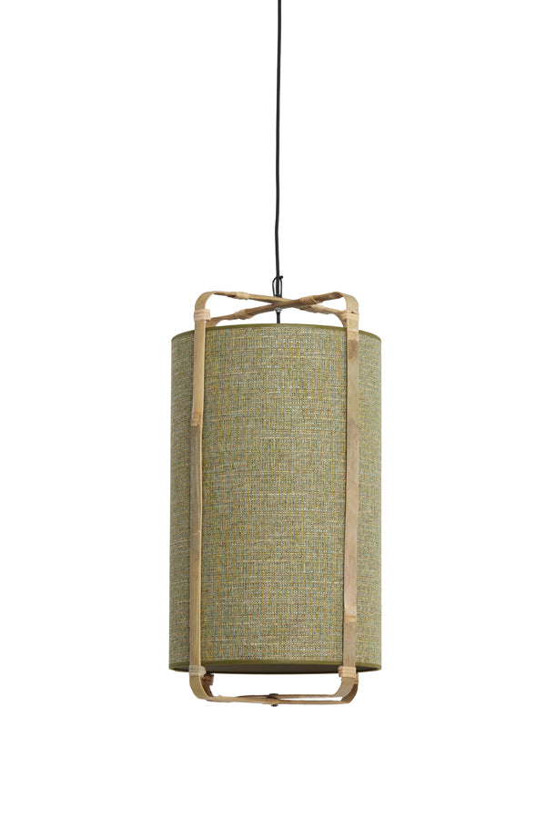 Hanging Lamp Ø32x60 cm Sendai Green+Bamboo Natural