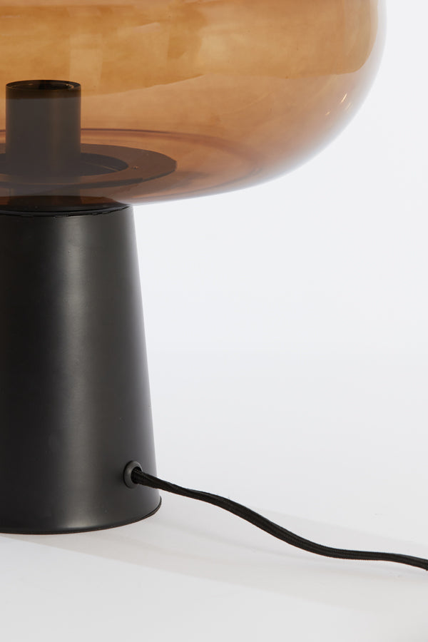 Table Lamp Ø45x64 cm Misty Glass Brown+Matt Black