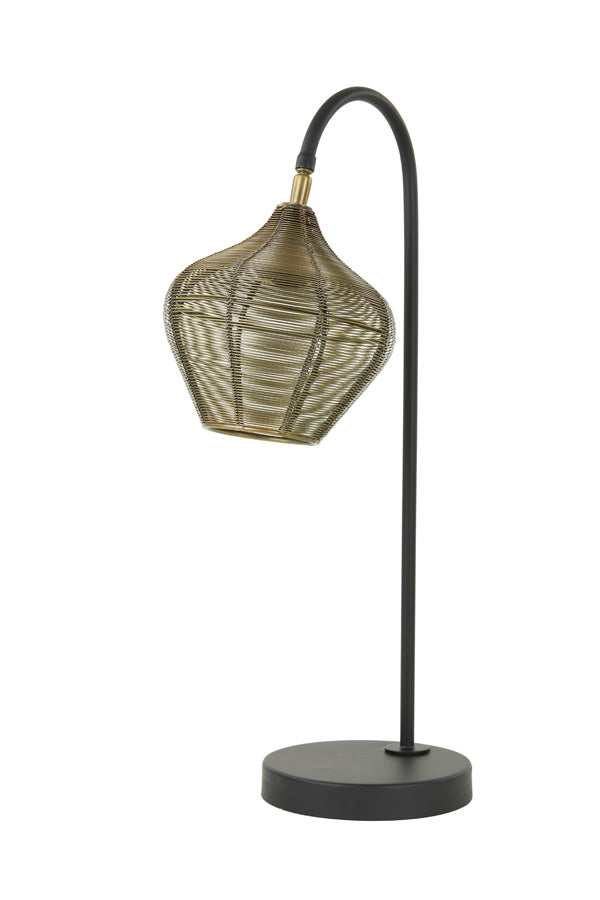 Table Lamp 27x20x61 cm Alvaro Antique Bronze+Matt Black