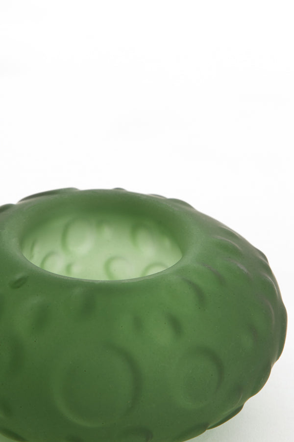 Tealight Ø10x6 cm Finley Glass Matt Dark Green