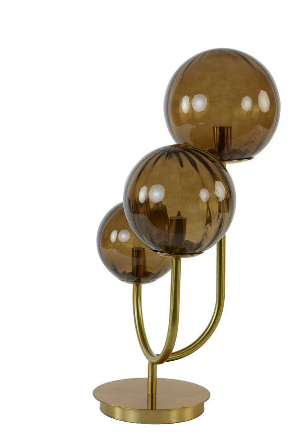 Table Lamp 3L E14 38x20x60 cm Magdala Glass Brown+Gold