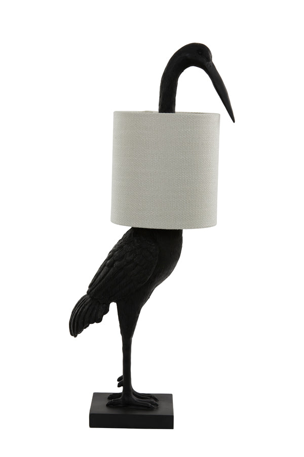 Table Lamp 33x30x76.5 cm Crane Matt Black+Cream