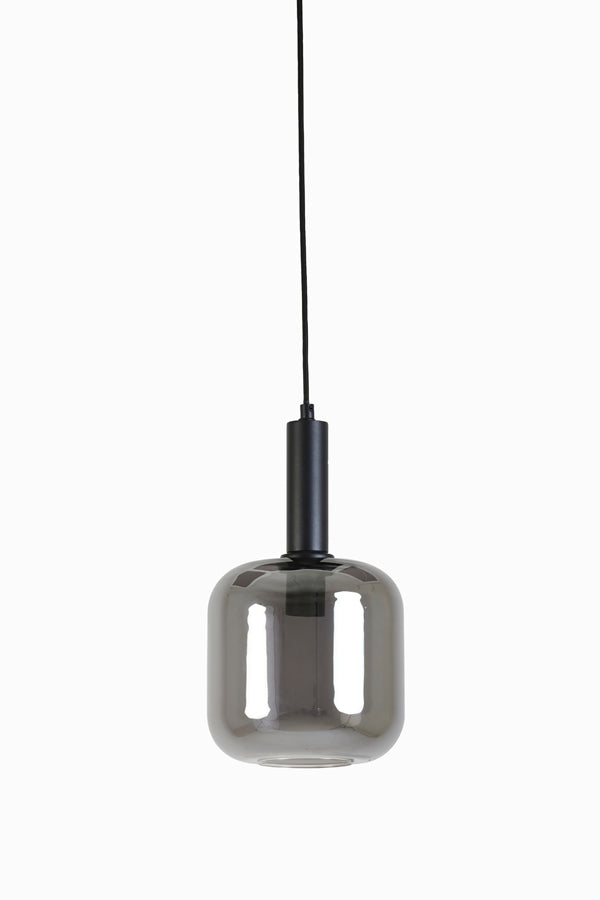 Hanging Lamp Ø16x26 cm Lekar Black+Smoked Glass