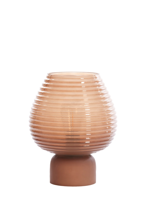 Table Lamp LED Ø18x23 cm Alenna Glass Brown