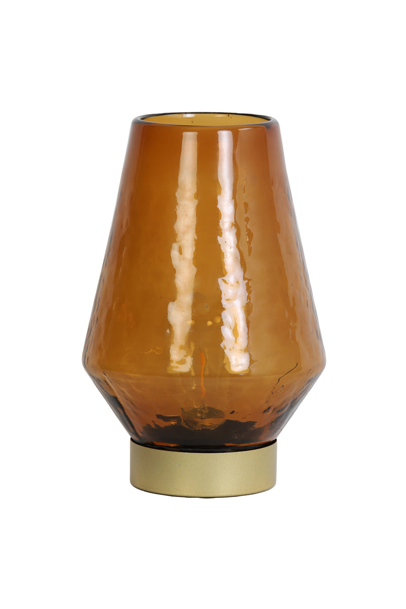 Table Lamp LED Ø16x23.5 cm Jaya Glass Brown+Gold