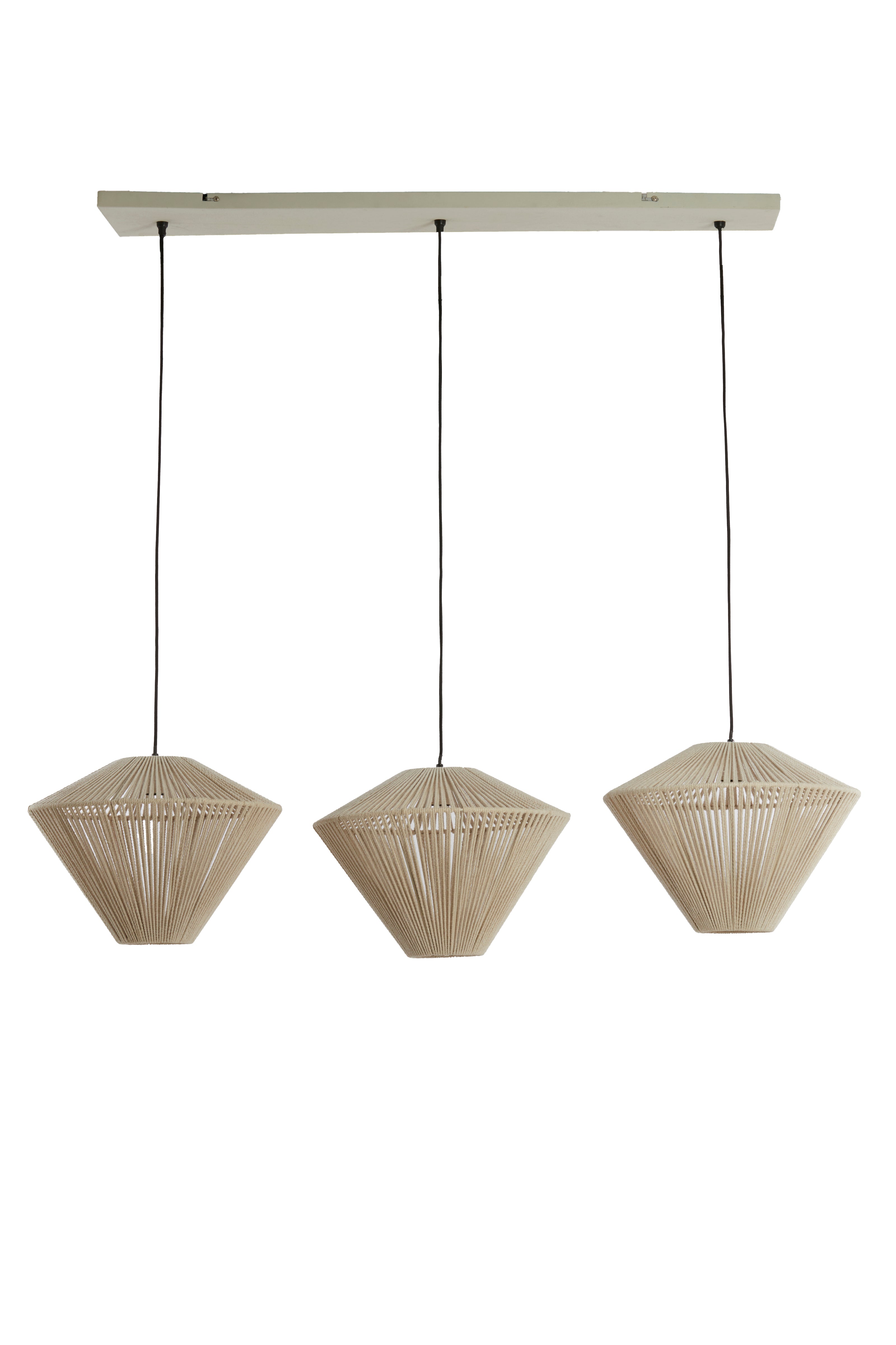 Hanging Lamp 3L 120x42x130 cm Felida Cream