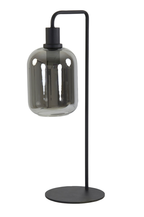 Table Lamp 26x20x60 cm Lekar Black+Smoked Glass High