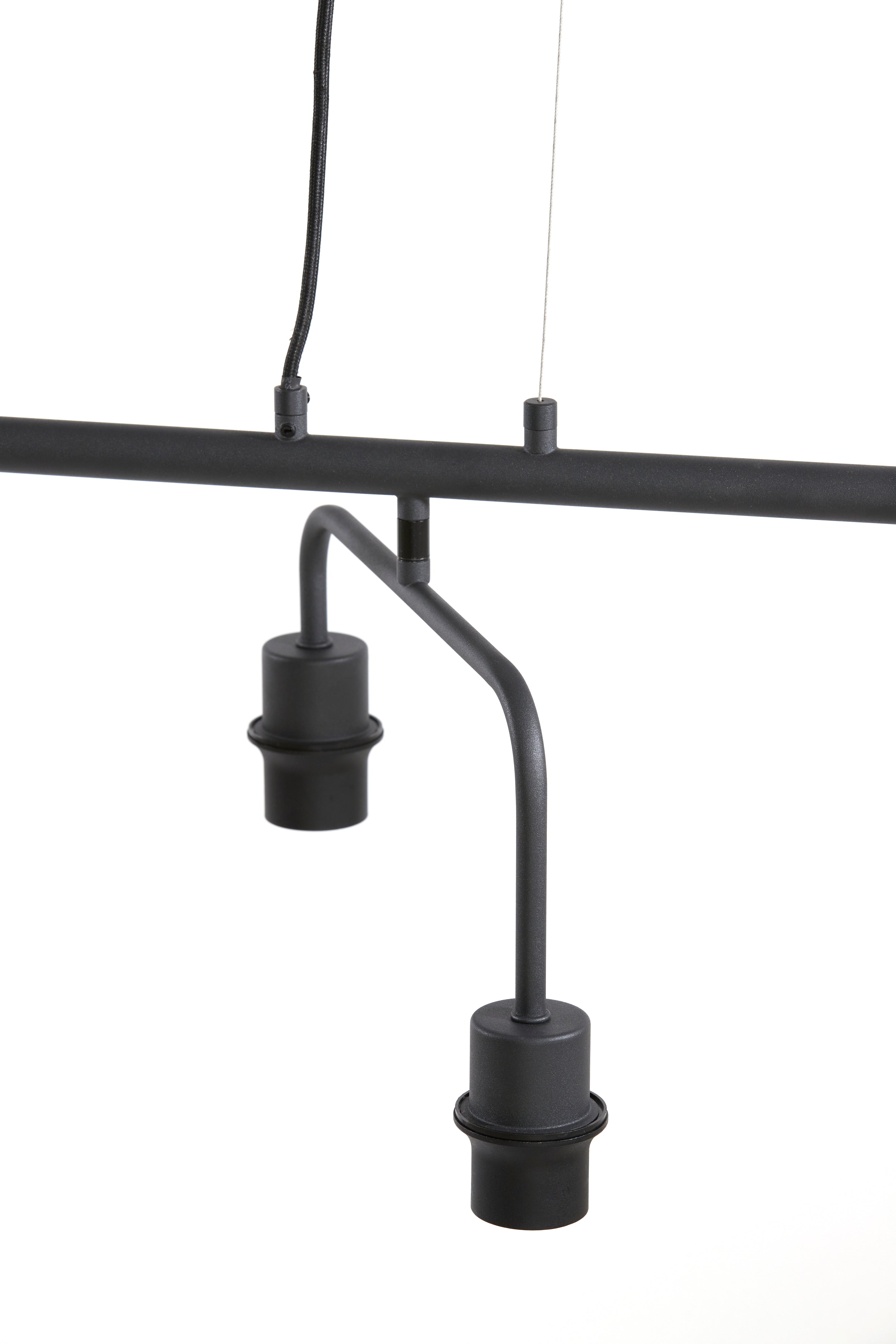 Hanging Lamp 6L 160x50x25 cm Edisa Matt Black