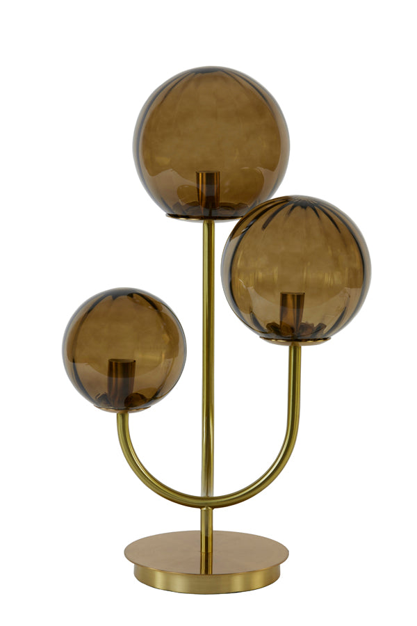 Table Lamp 3L E14 38x20x60 cm Magdala Glass Brown+Gold