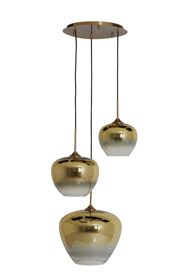 Hanging Lamp 3L Ø40x160 cm Mayson Glass Gold-Clear+Gold