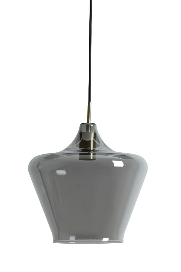 Hanging Lamp Ø30x30 cm Solly Antique Bronze+Smoked Glass