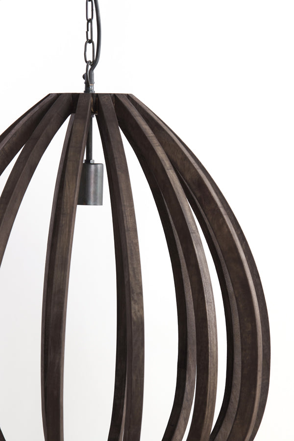 Hanging Lamp Ø50x54 cm Barsia Wood Dark Brown