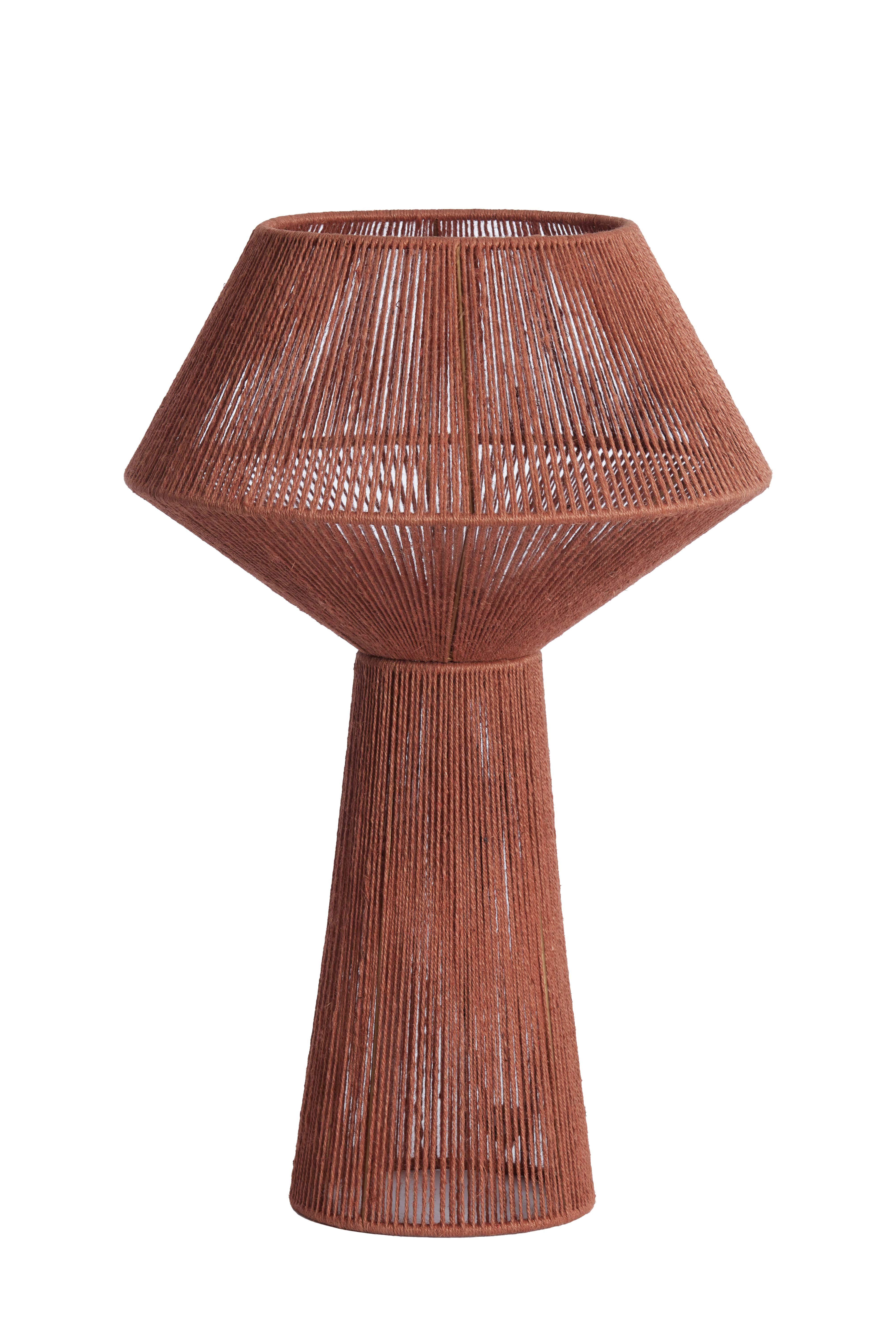 Table Lamp Ø36x57 cm Fugia Jute Brick Red