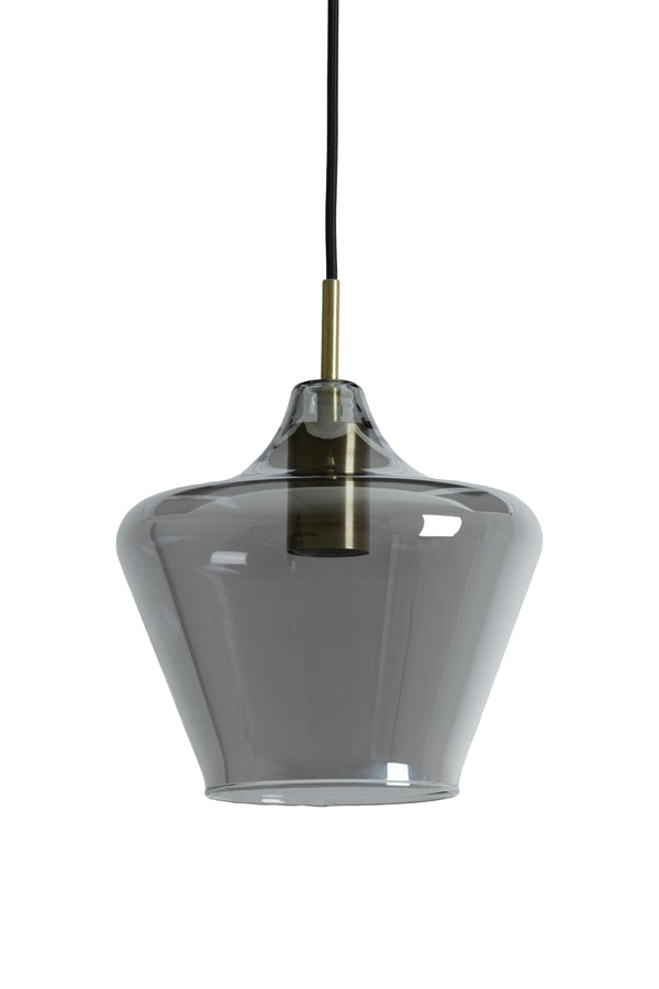 Hanging Lamp Ø22x21 cm Solly Antique Bronze+Smoked Glass