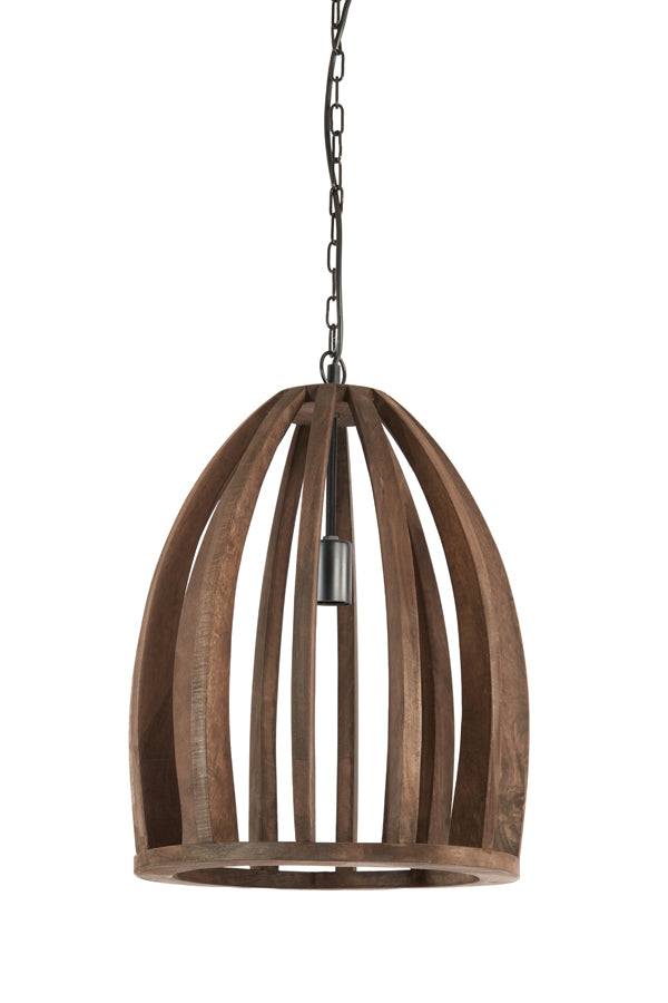 Hanging Lamp Ø38x46 cm Haranka Wood Chocolate Brown