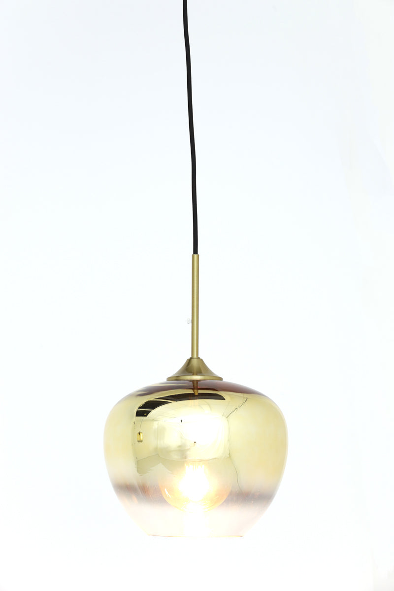 Hanging Lamp Ø23x18 cm Mayson Glass Gold-Clear+Gold