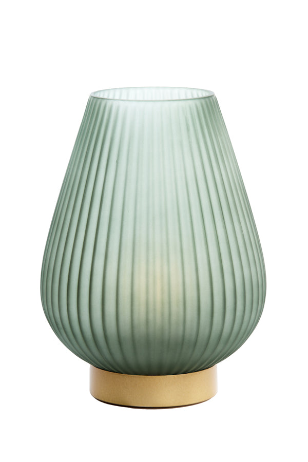 Table Lamp LED Ø21x28 cm Tajera Glass Matt Dark Green+Gold